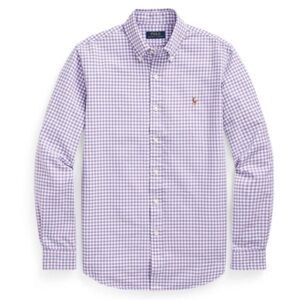 Polo by Ralph Lauren Purple Classic Fit Gingham Oxford Shirt